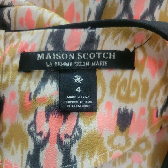 Maison Scotch Print Dress With Peter Pan Collar Size 10 - Picture 5 of 6